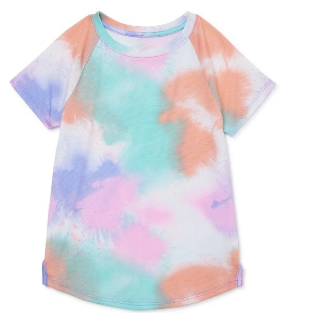 Athletic Works Girls Active Short Sleeve Tee Small 6-6X New with Tags Color Run